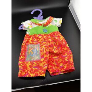 Vtg Cabbage Patch Kissing Kids Doll Bright Color Clothes 1991 Hasbro Romper